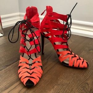 Zara Caged Tie-Up High Heels